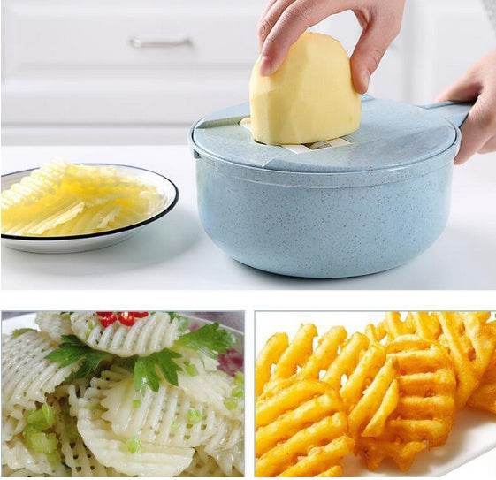 8 In 1 Mandoline Slicer -- Safe Versatile Vegetable and Fruit Cutter .