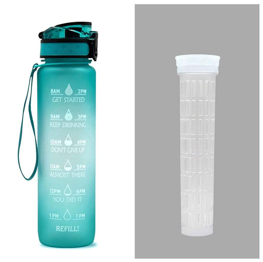 Tritan Water Bottle -- Comes With 1L Leakproof & Motivational Design .