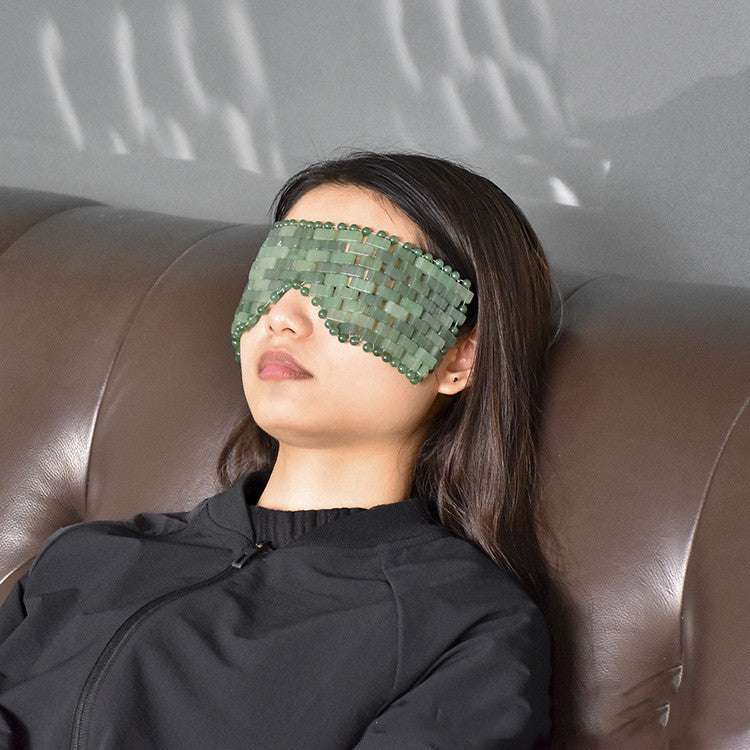 Rose Quartz Eye Mask Massager –Stone for Relaxation & Puffiness Relief