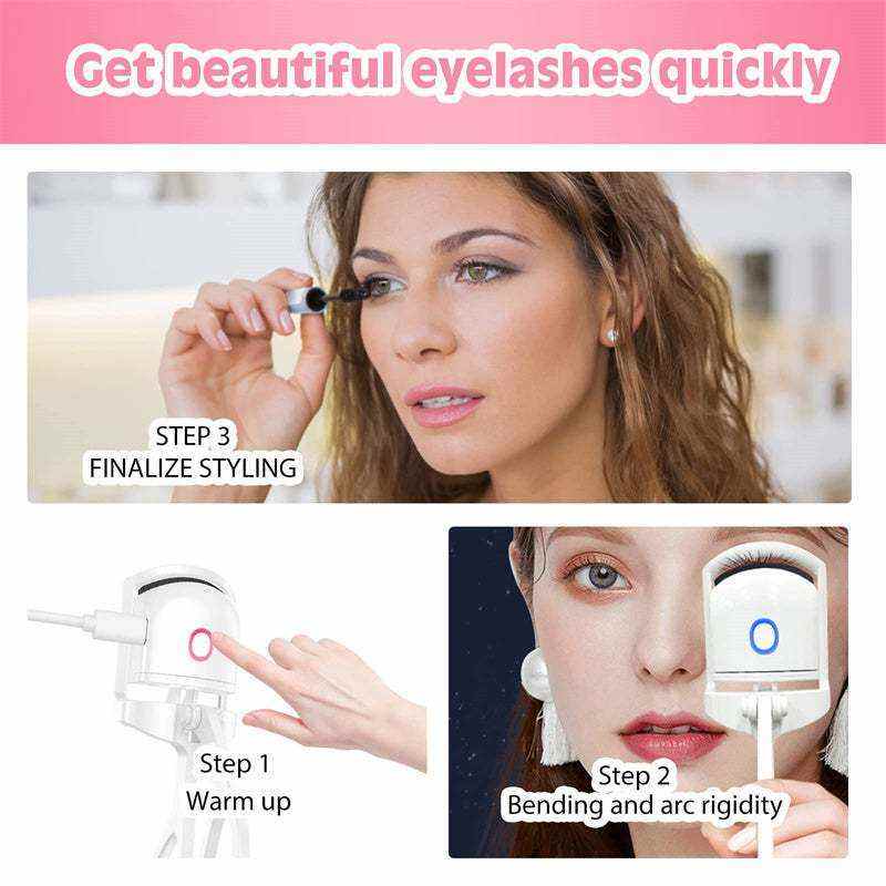 Heated Eyelash Curler with Temperature Control & Portable Charging....