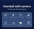 Wireless Smart Doorbell with HD Video, Motion Detection & 2-Way Audio.