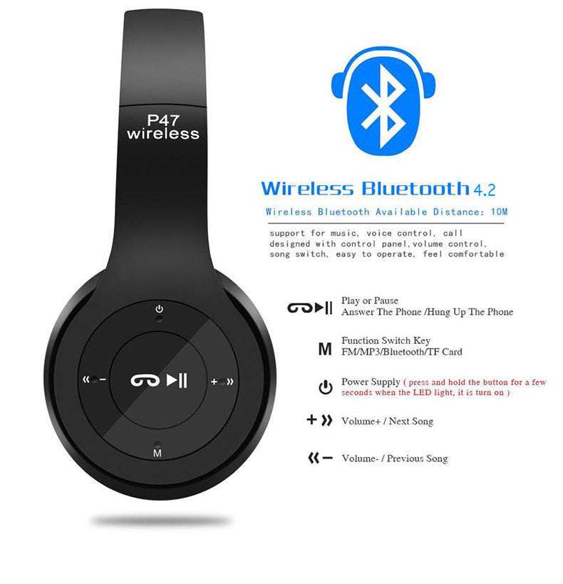 P47 Wireless Gaming Headset - Strong, Bluetooth 4.1, Stereo Sound.....