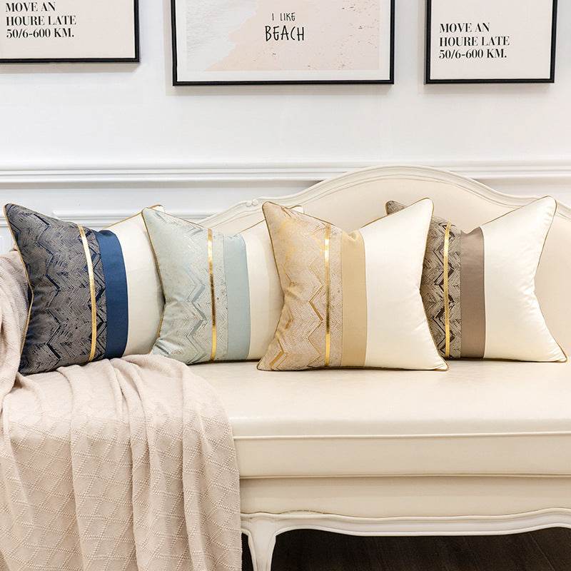 Home Fashion Splicing Stylish Pillow Cover Modern Touch for Decoration