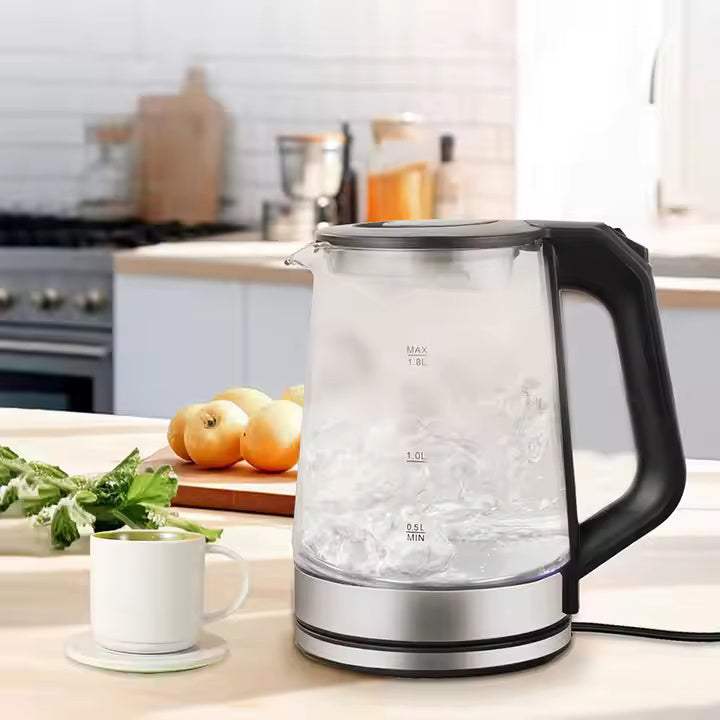 Cordless Transparent Glass Electric Kettle for Strong Versatile Use...