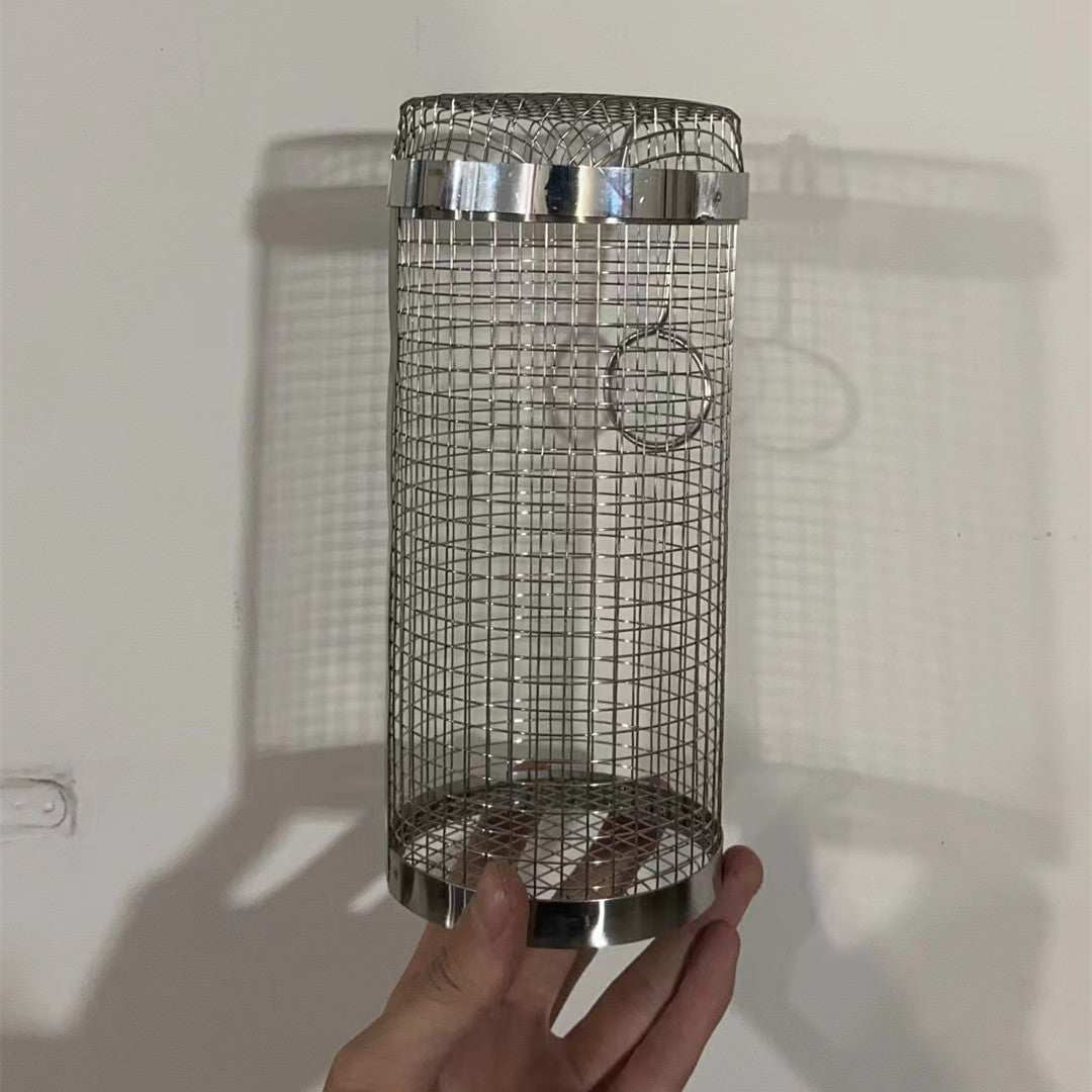 Rolling Grilling Metal Basket --- The BBQ Barbecue Basket Net Portable
