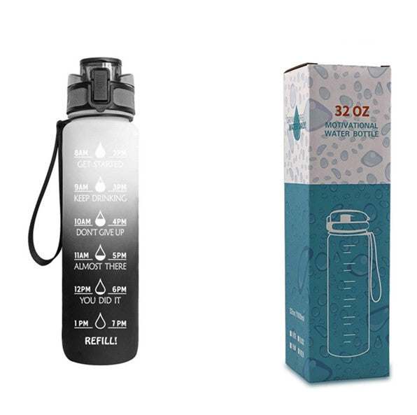 Tritan Water Bottle -- Comes With 1L Leakproof & Motivational Design .