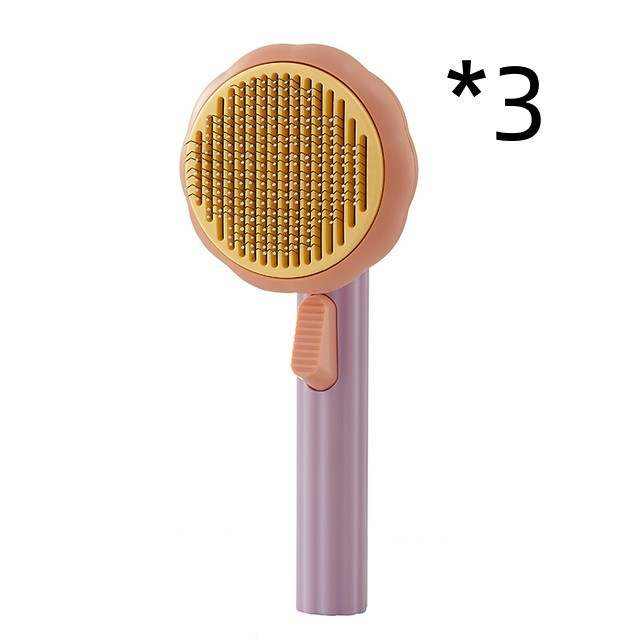 Pet Cat Brush -designed for   Hand-held Steel Wire Self-cleaning Comb.