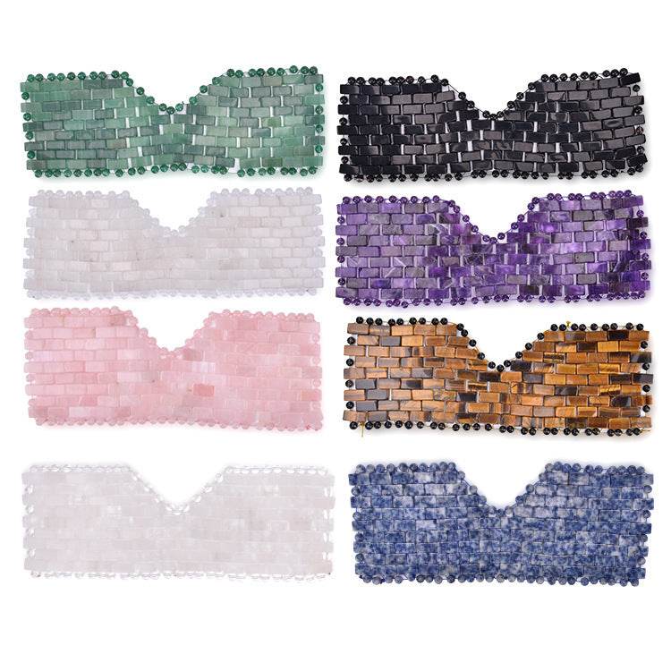 Rose Quartz Eye Mask Massager –Stone for Relaxation & Puffiness Relief