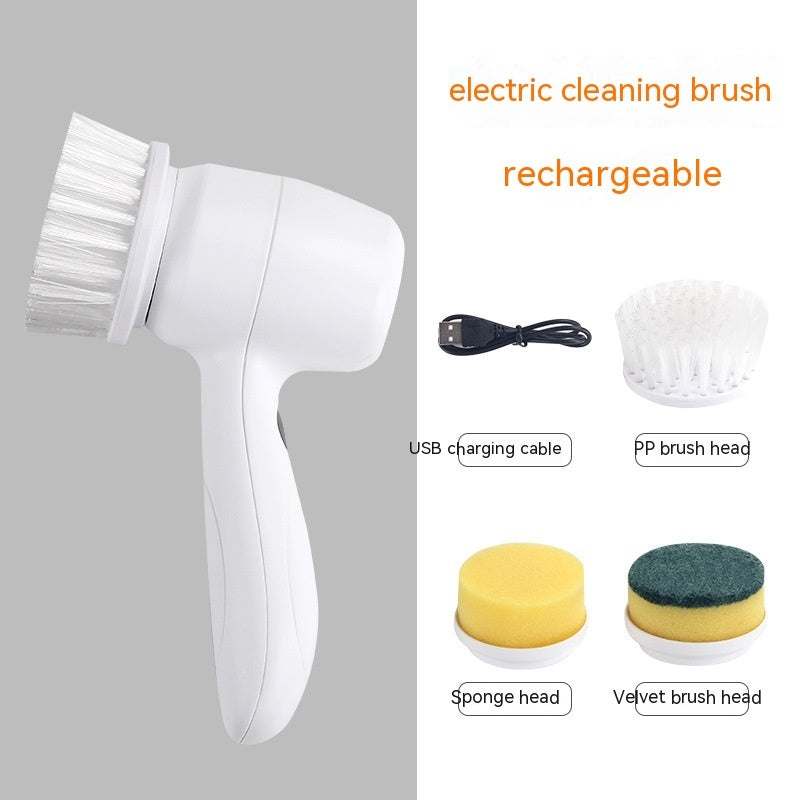 Electric Cleaning Brush -- The Safe 4 In 1 Cordless Spinning Scrubber.