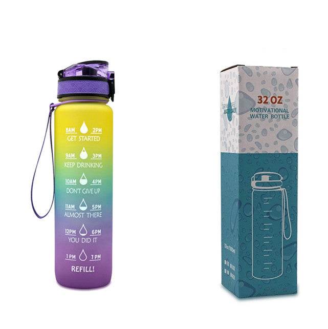 Tritan Water Bottle -- Comes With 1L Leakproof & Motivational Design .