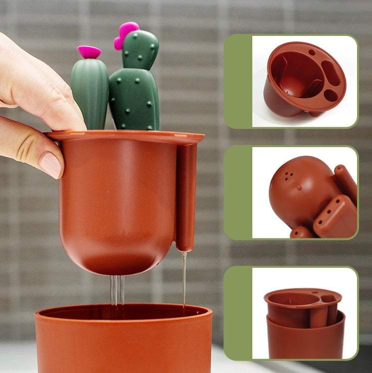 Multifunctional Nylon Cleaning Cactus Bottle Brush -The Safe Brush Set