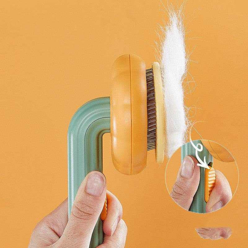 Pet Cat Brush -designed for   Hand-held Steel Wire Self-cleaning Comb.
