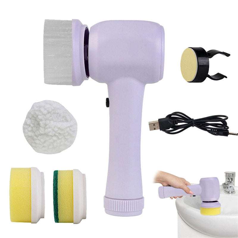 Electric Cleaning Brush -- The Safe 4 In 1 Cordless Spinning Scrubber.