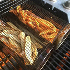 Rolling Grilling Metal Basket --- The BBQ Barbecue Basket Net Portable