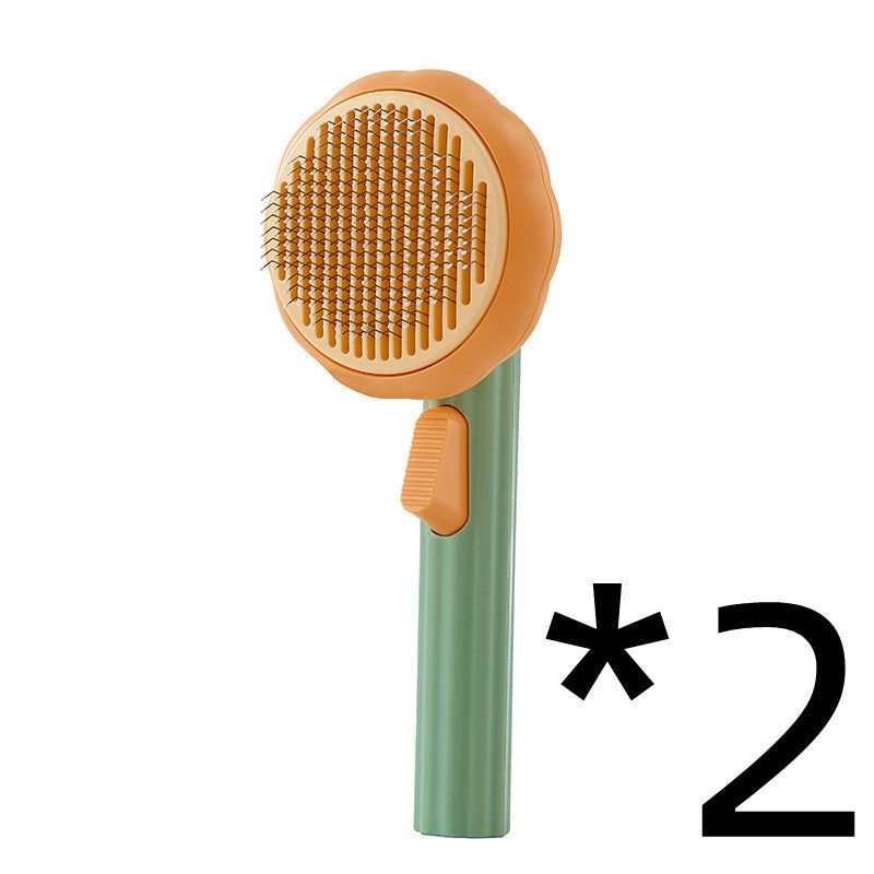 Pet Cat Brush -designed for   Hand-held Steel Wire Self-cleaning Comb.