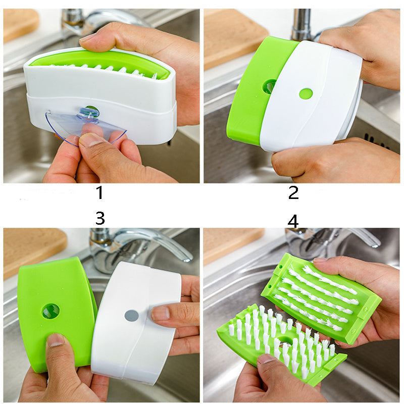 Creative Kitchen Knife Cleaning Brush -- Comes Safe With Suction Cup .