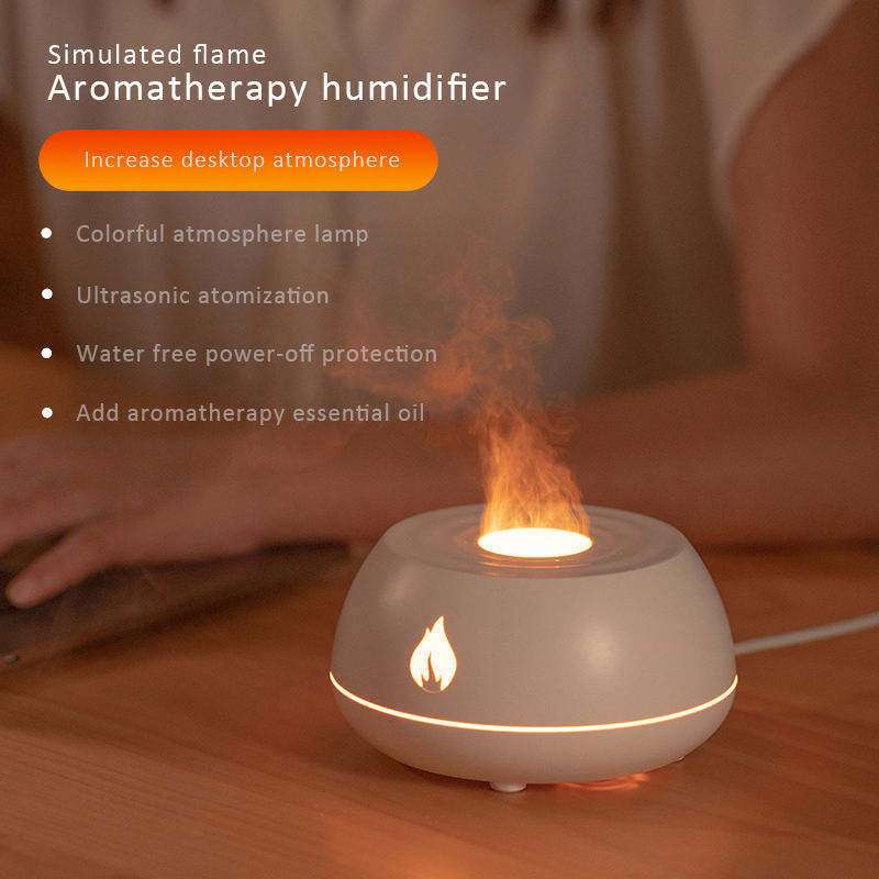 Flame Humidifier Aromatherapy Diffuser Cool Mist EssentialOil Diffuser