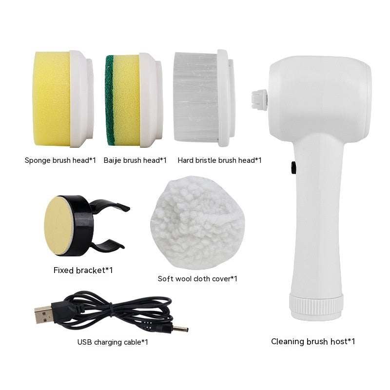 Electric Cleaning Brush -- The Safe 4 In 1 Cordless Spinning Scrubber.