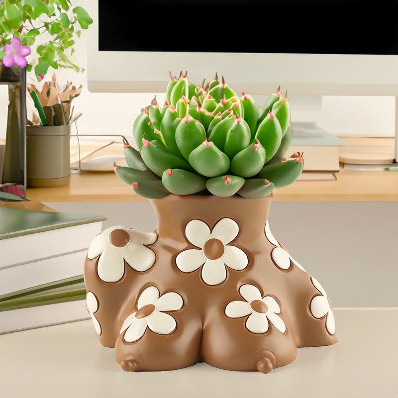 Creative Resin Body Art Flowerpot  Home Decor Resin Planters Sculpture