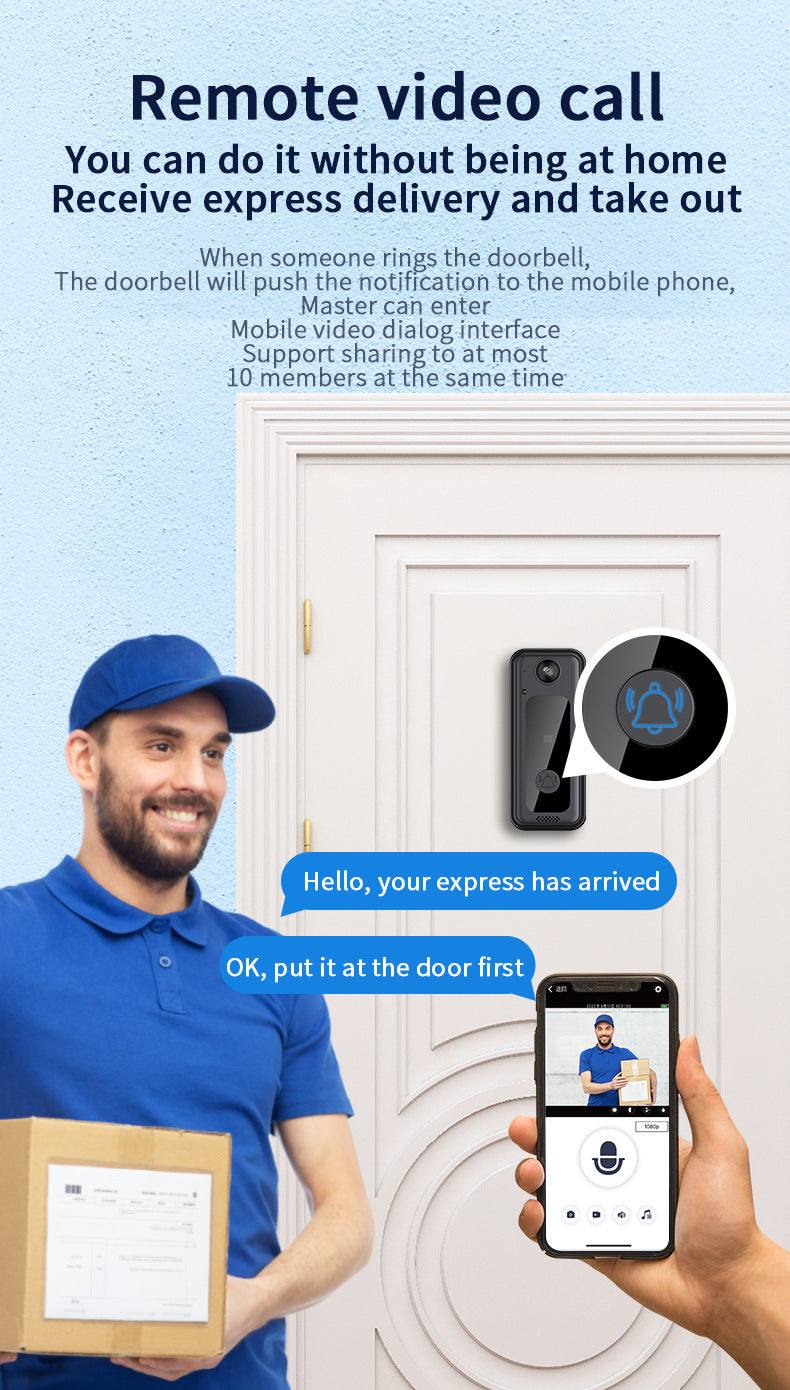 Wireless Smart Doorbell with HD Video, Motion Detection & 2-Way Audio.