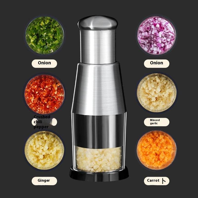 Garlic Crusher Onion Chopper for Kitchen --- The Manual Press Gadget .