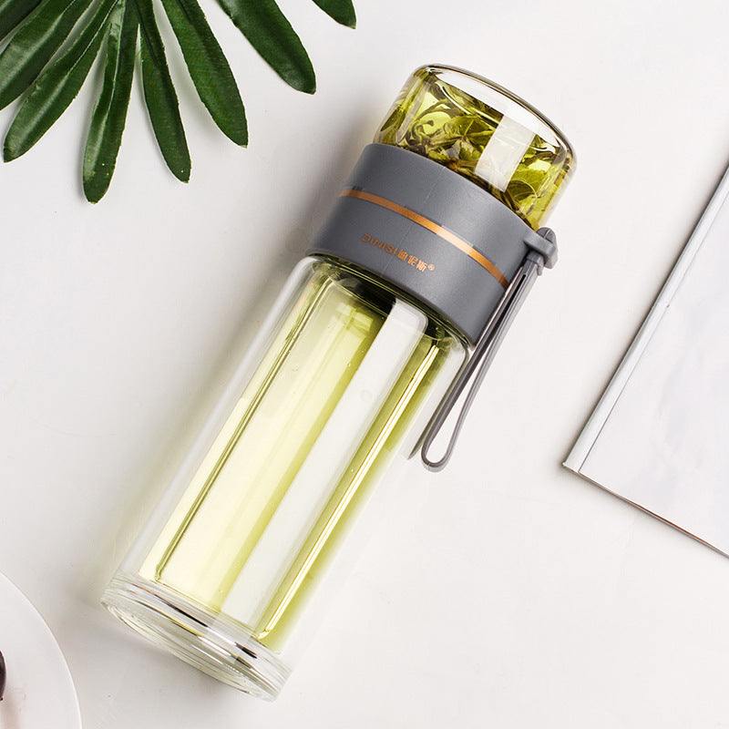 Glass Water Bottle -- With a Safe Tea Infuser and Leakproof Design ...