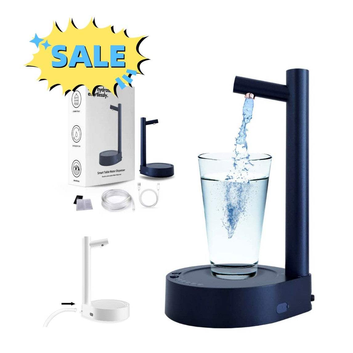 Electric Water Gallon Dispenser - Automatic, Rechargeable & Portable .