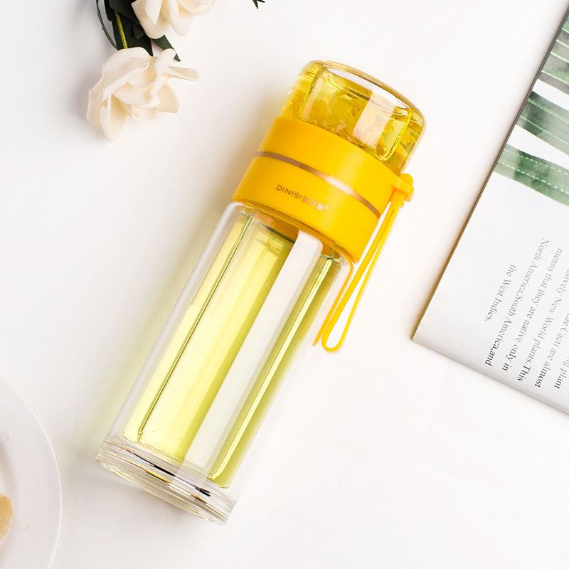 Glass Water Bottle -- With a Safe Tea Infuser and Leakproof Design ...
