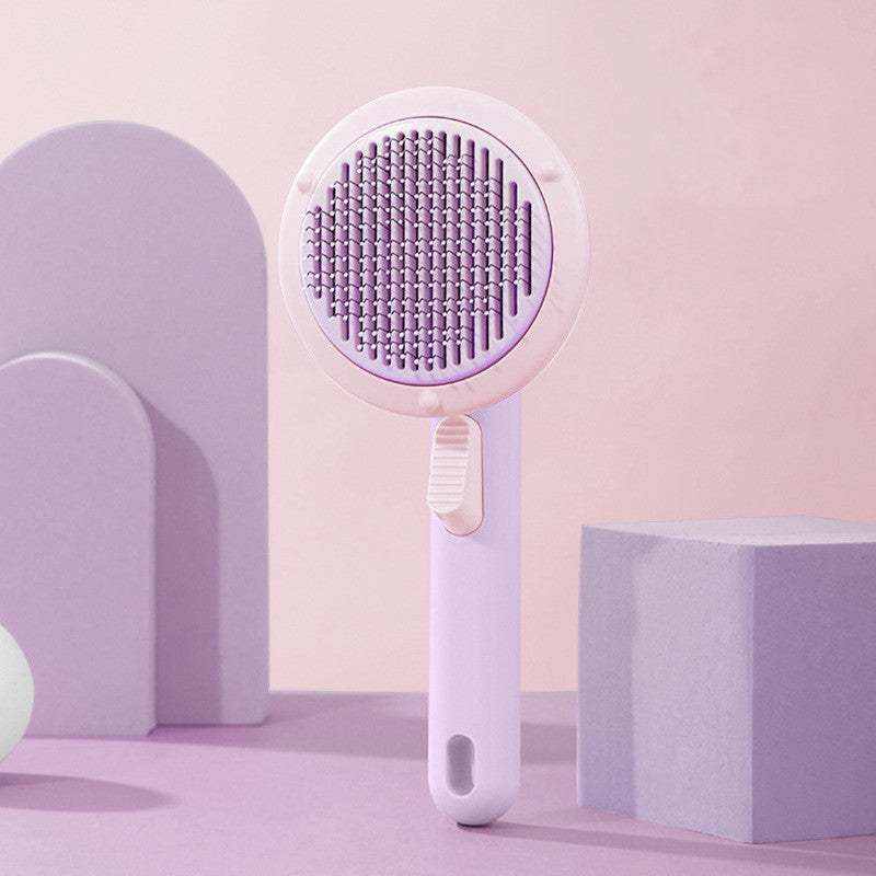 Pet Cat Brush -designed for   Hand-held Steel Wire Self-cleaning Comb.