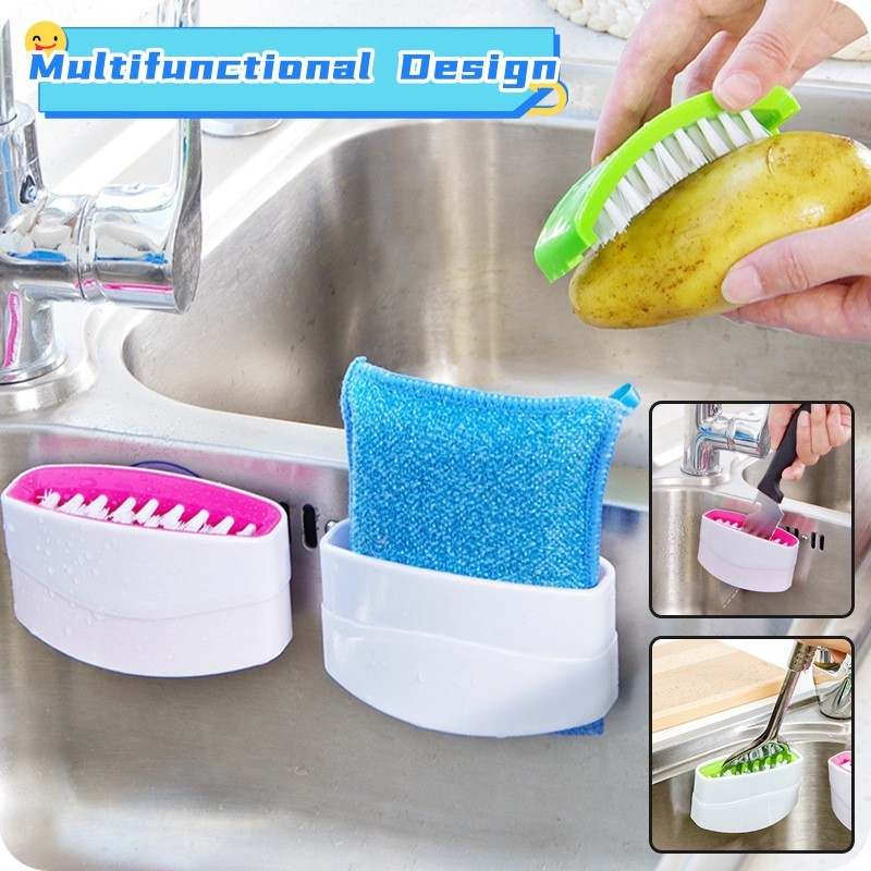 Creative Kitchen Knife Cleaning Brush -- Comes Safe With Suction Cup .