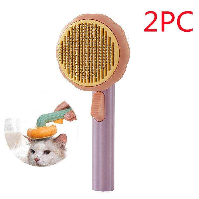 Pet Cat Brush -designed for   Hand-held Steel Wire Self-cleaning Comb.
