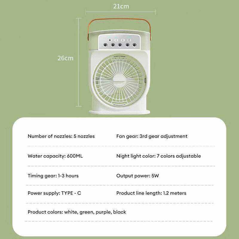 Portable USB Air Conditioner Mini Personal Cooling Fan for Home Office